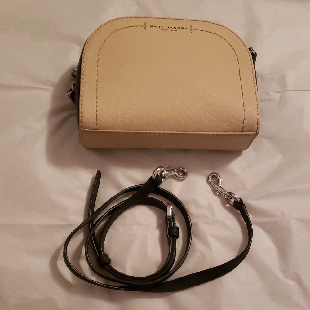 Marc Jacobs "Playback" Saffino Leather Dome Camera Crossbody Bag in Beige/Brown